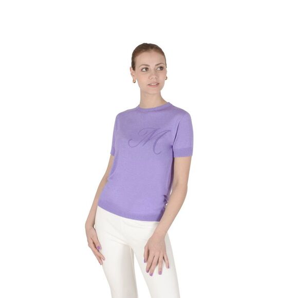 Dee Ocleppo Cashmere Short Sleeve Sweater Model M Women Lilac Sweaters - Picture 1 of 1